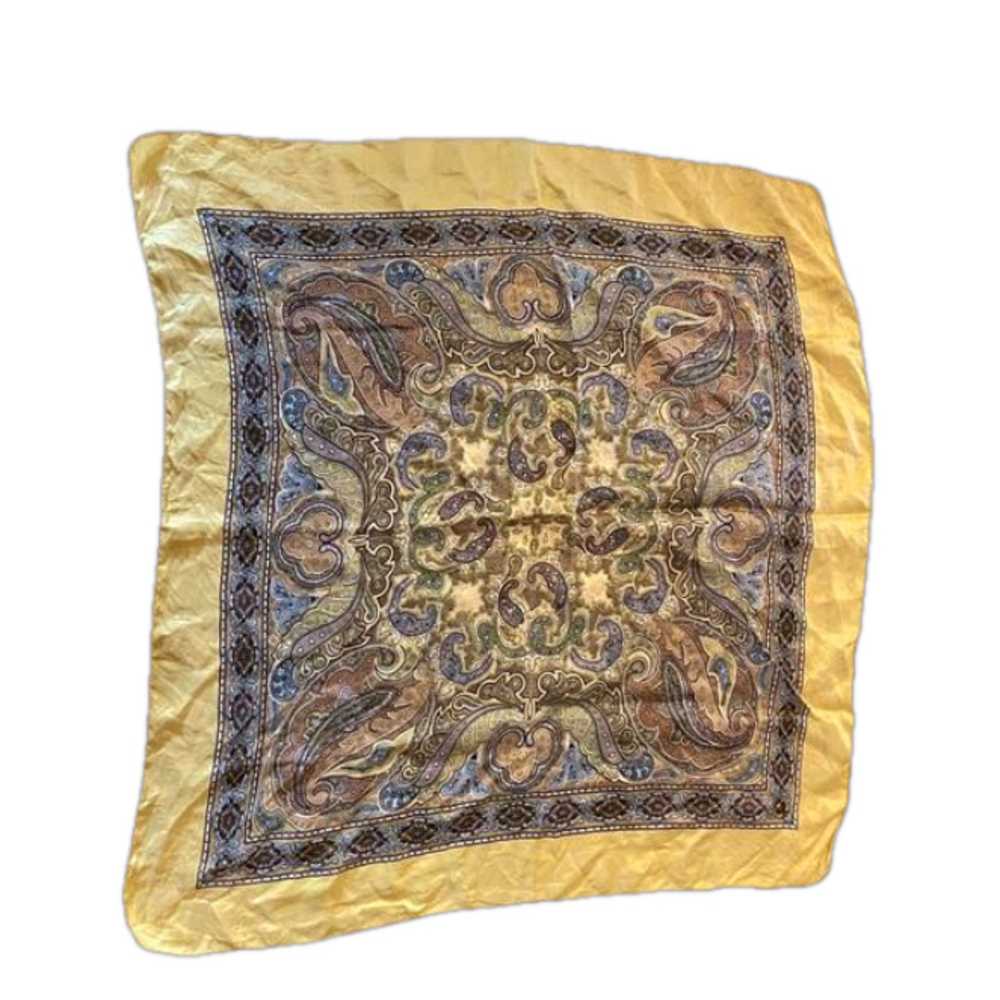 VTG 1980s Liberty of London Paisley Silk Square Scarf Made in England 26x26
